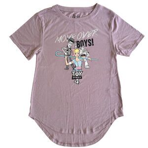 Toy Story 4 Women's Junior XS Bo Peep Move Over Boys Lilac T-Shirt Woody Buzz